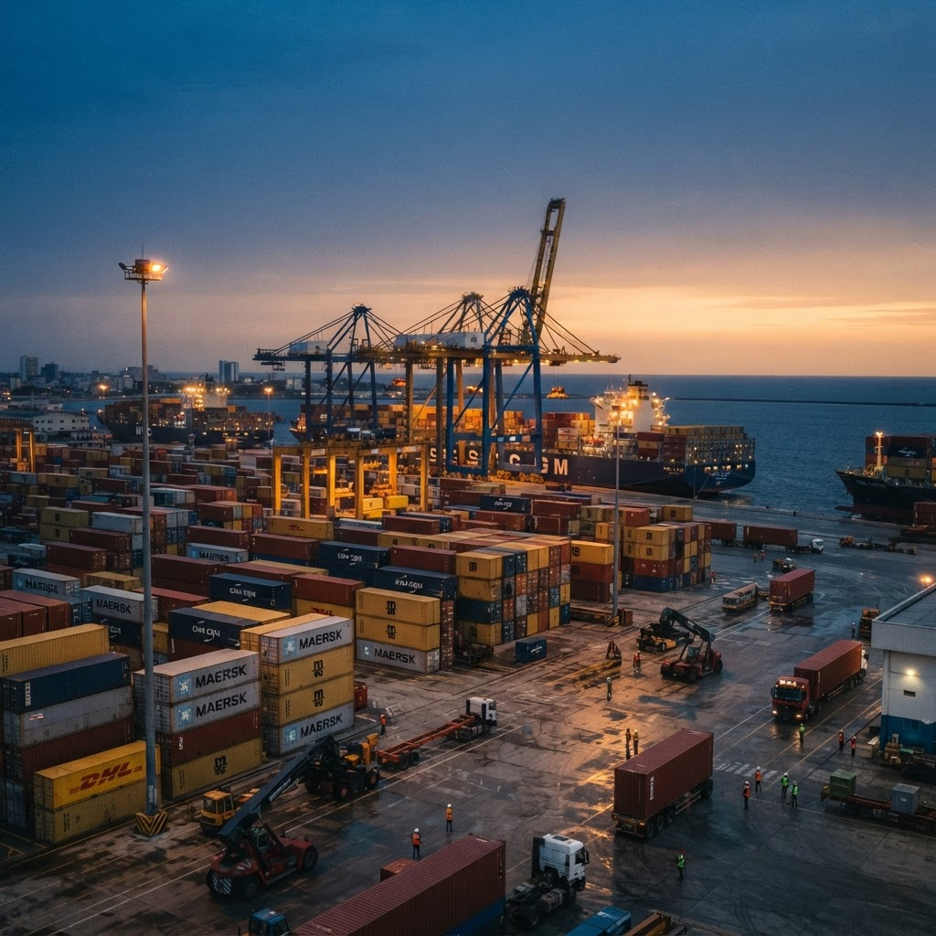 Port de Lomé au crépuscule